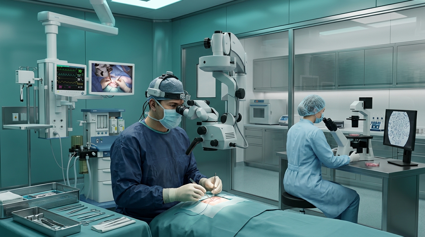 Phẫu thuật vi phẫu Micro-TESE tìm tinh trùng và phòng Lab IVF phôi học