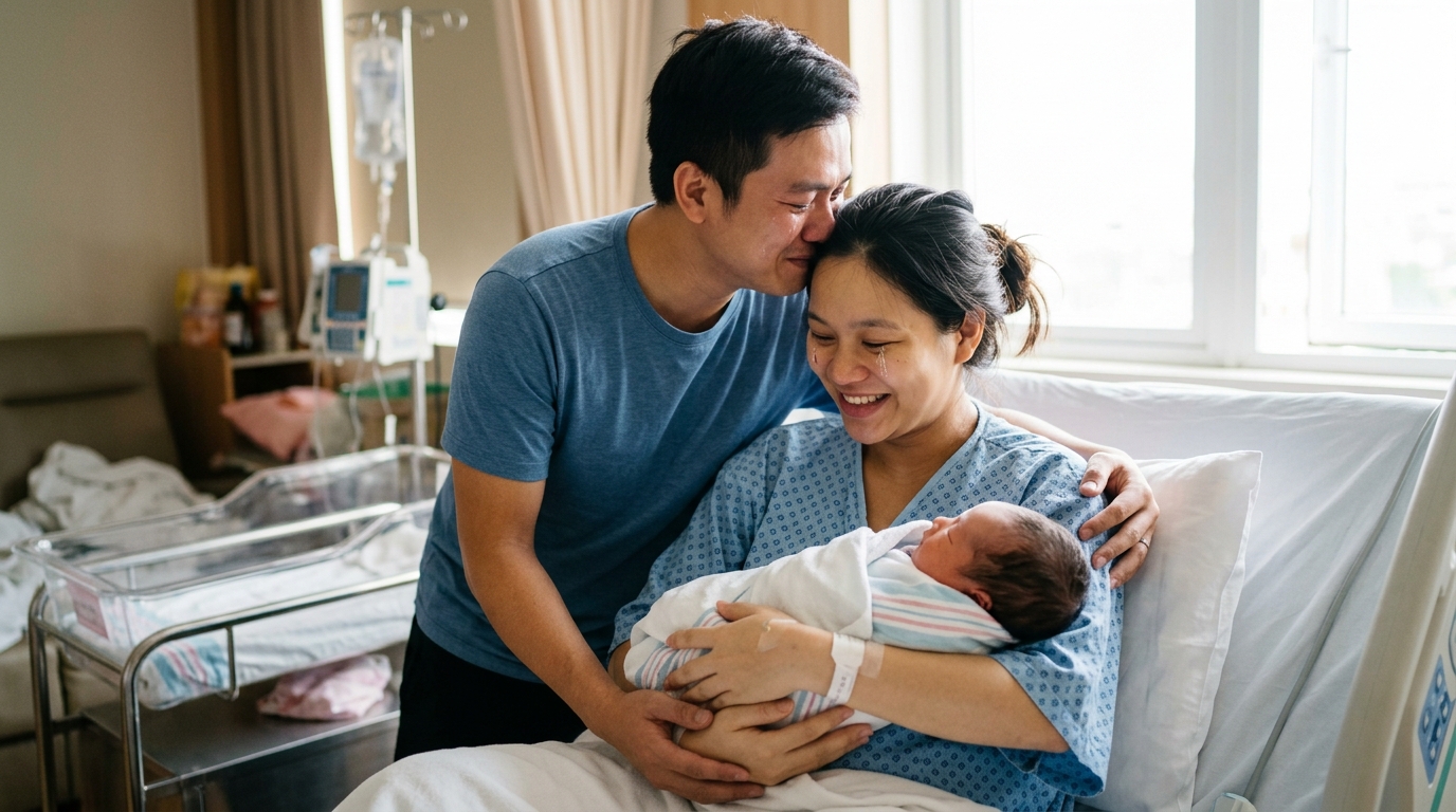 Niềm hạnh phúc vô bờ của người mẹ đón con yêu chào đời khỏe mạnh sau khi điều trị quá sản niêm mạc tử cung thành công